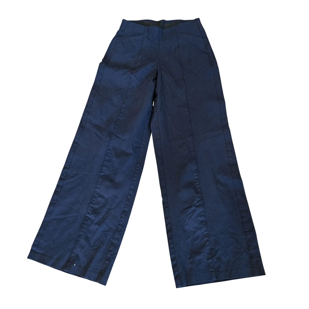 Old Navy High-Rise Pixie Wide Leg Pants Womens M Tall Blue Twill Pull On Chino